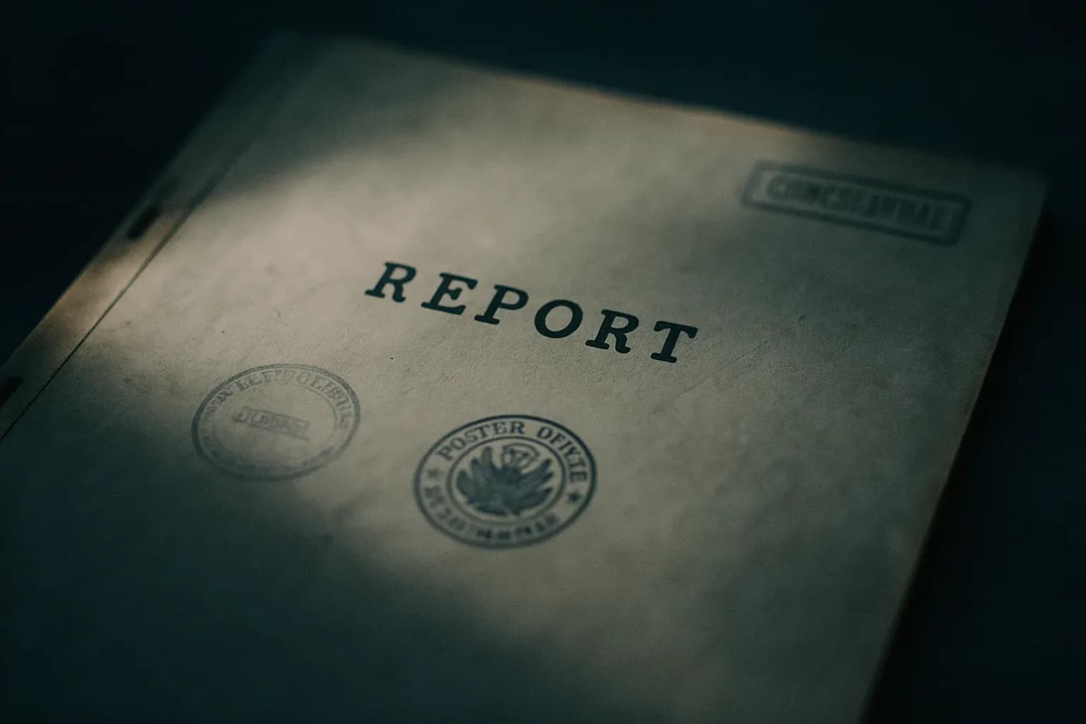 Typewritten government report cover