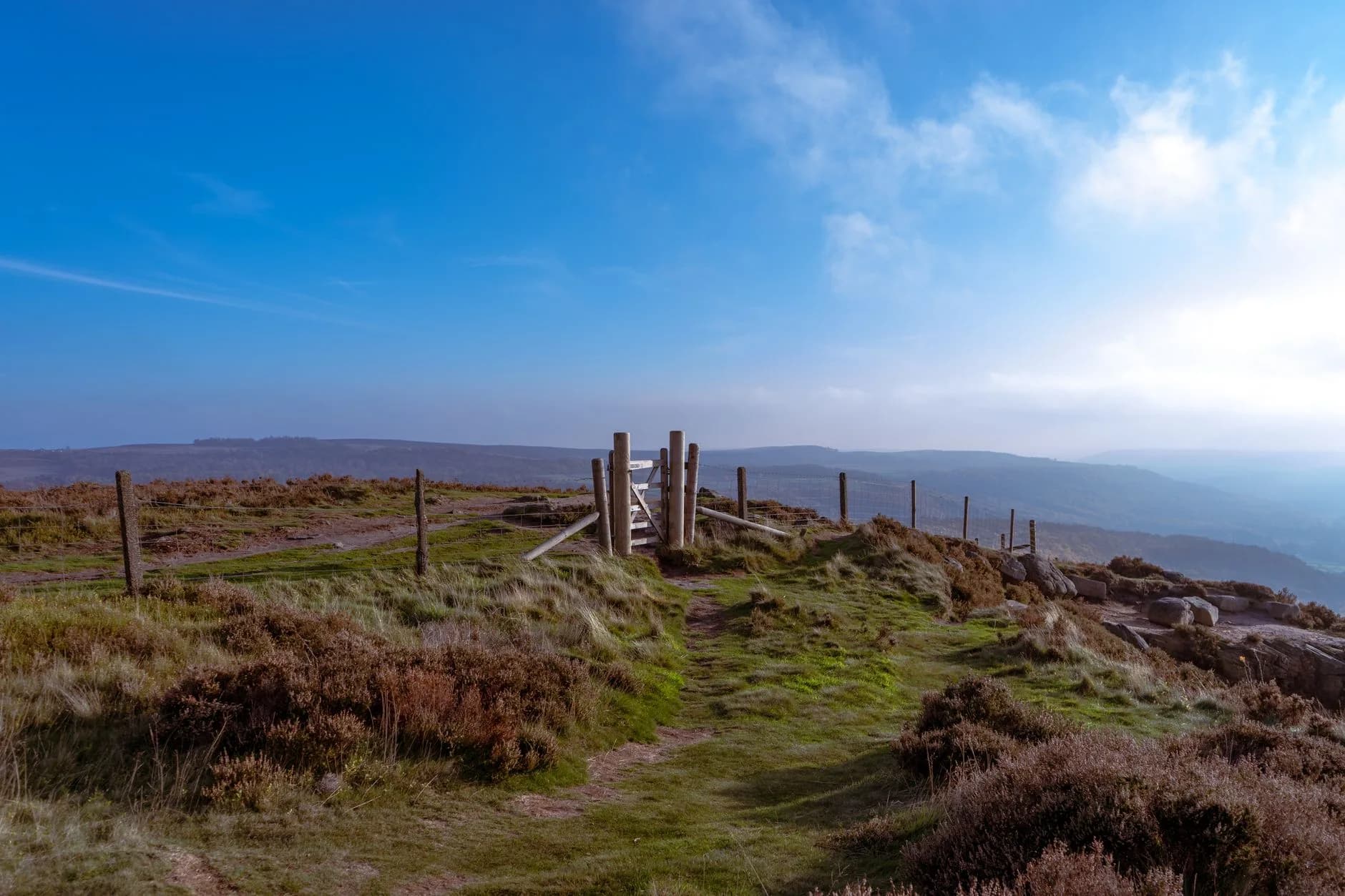 Mist over open British moorland