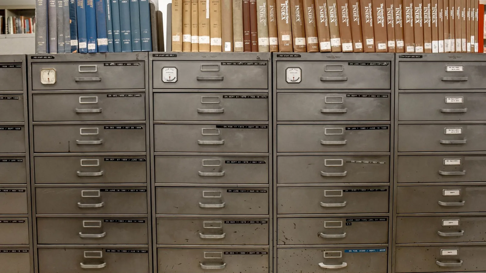 An open filing cabinet drawer