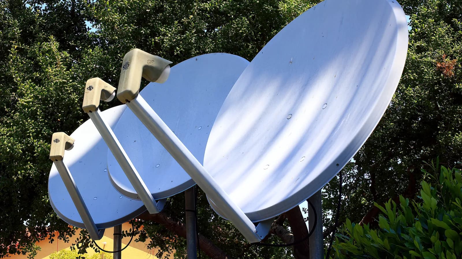 A large satellite antenna installation