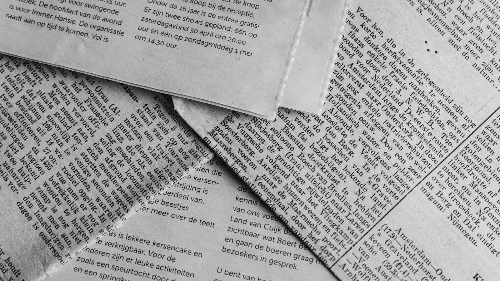 Vintage newspaper type