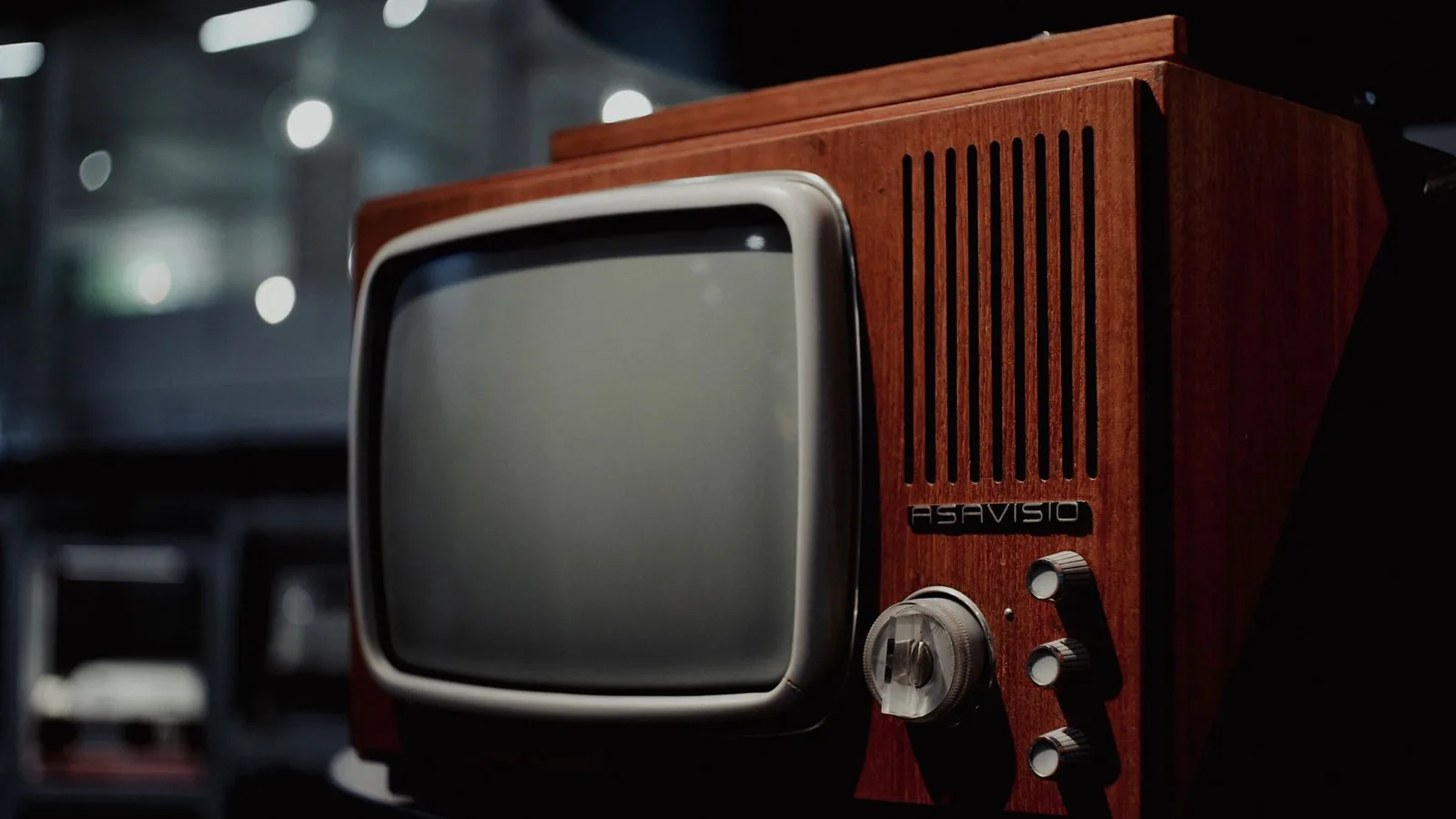 A vintage cathode-ray-tube television set