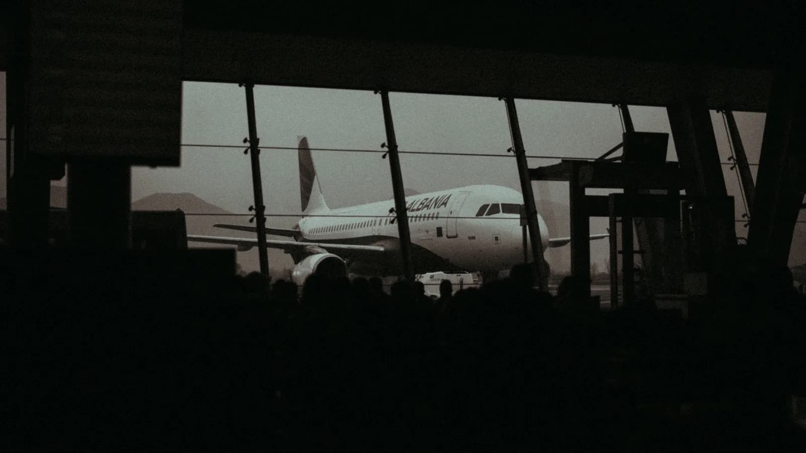An airport terminal and tarmac