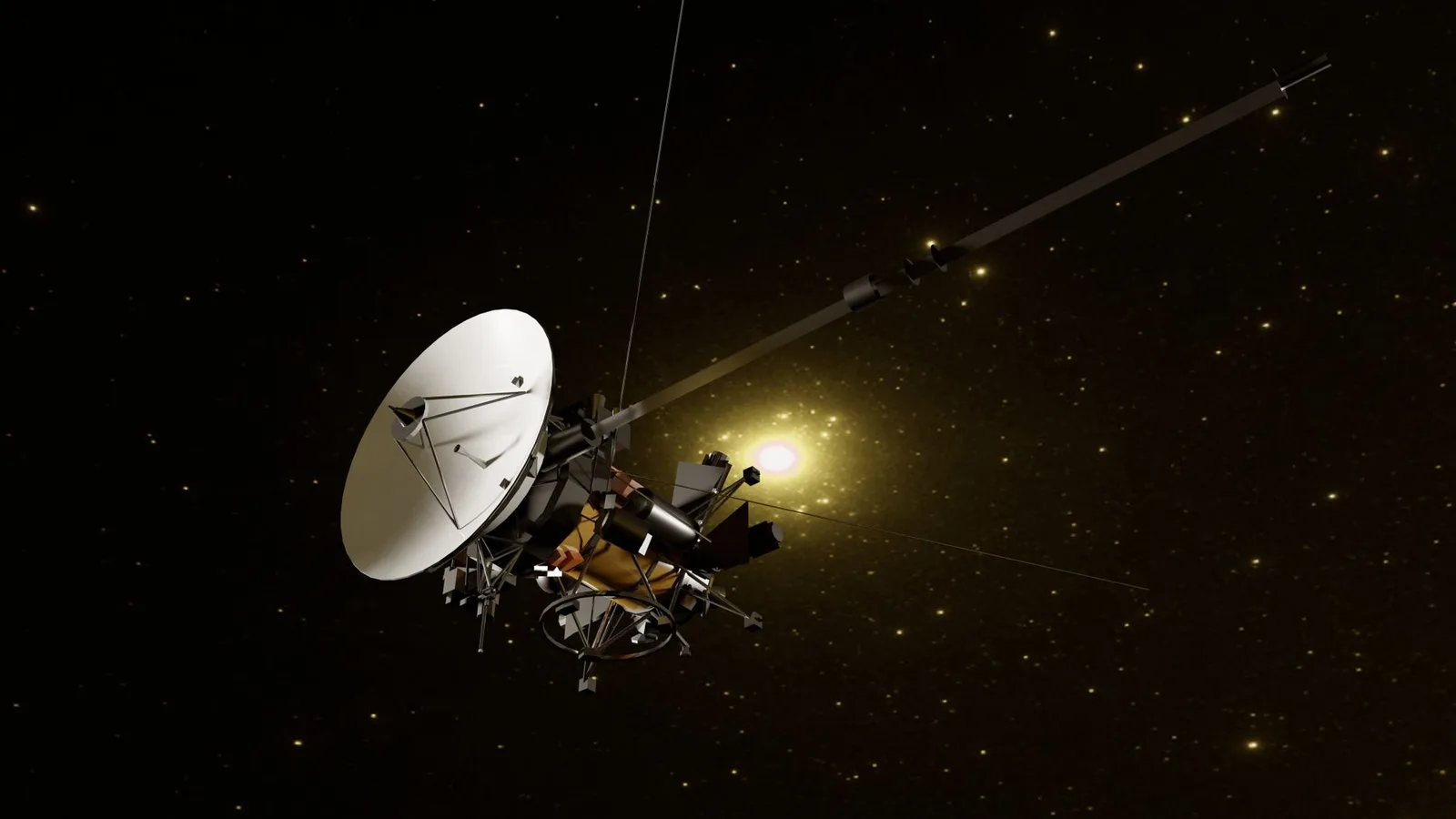 A spacecraft against space