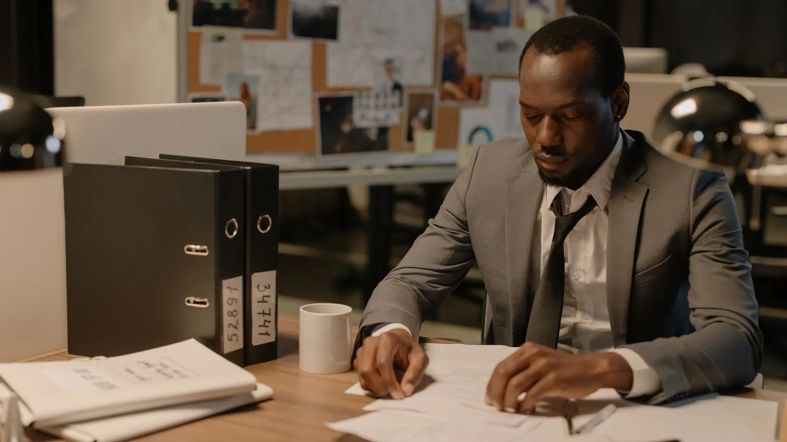 Official reports on a desk