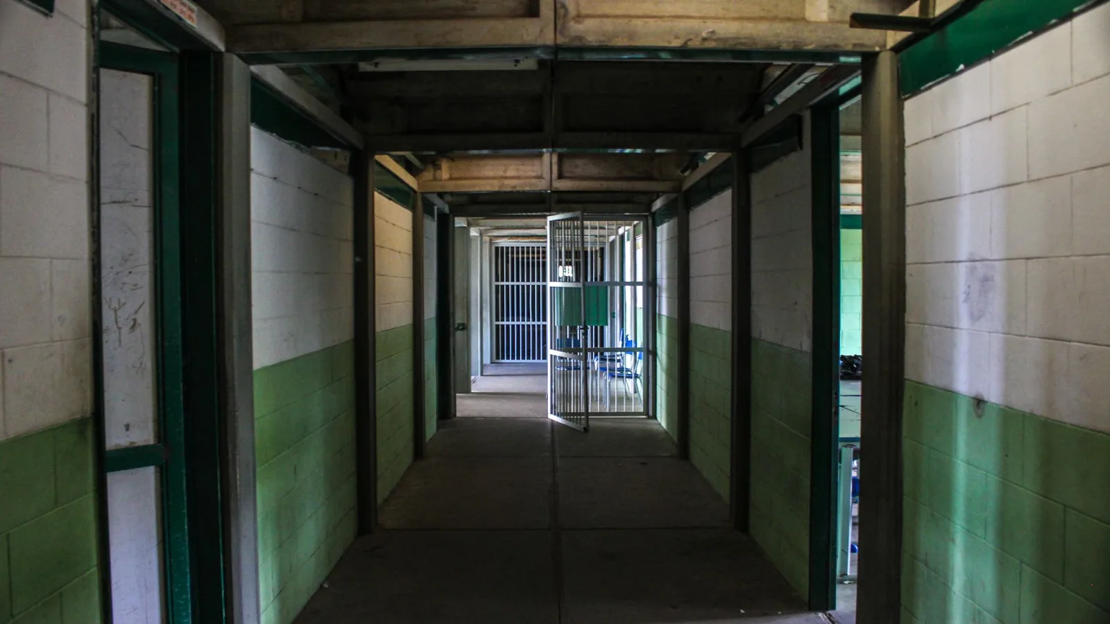 A prison corridor