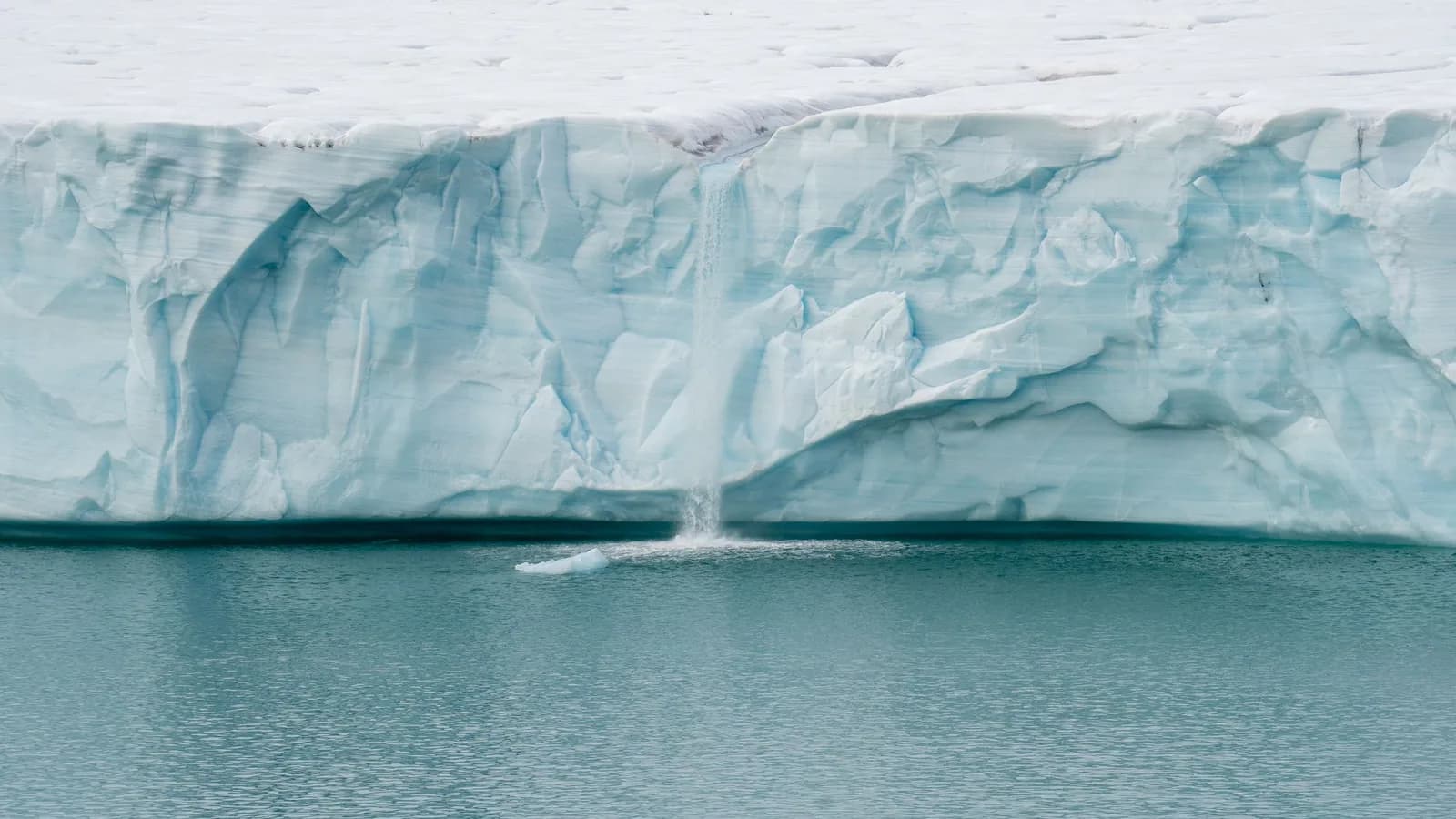 A glacier and meltwater