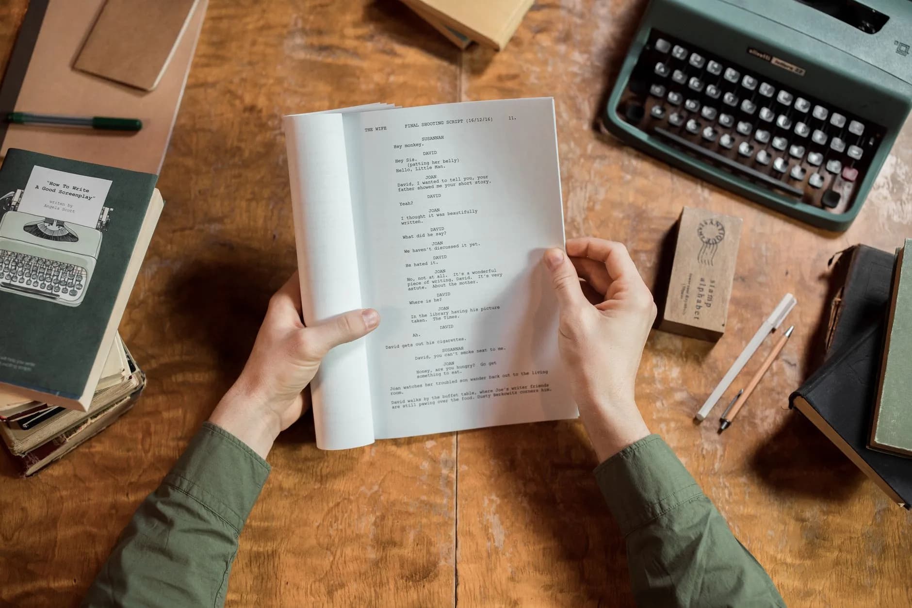 Typed pages on a desk
